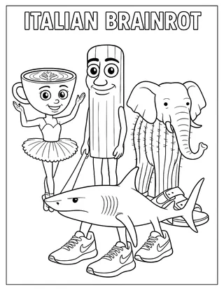 coloring pages italian brainrot 32