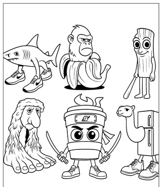 coloring pages italian brainrot 38